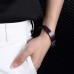 Luxe leren armband met magneetsluiting - 19 cm.