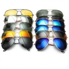 Partij pilotenzonnebrillen - 260 stuks - diverse kleuren