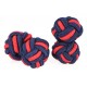 Bachelor knots manchetknopen – rood-blauw