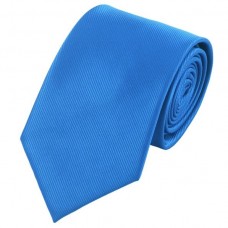 Effen zijden stropdas blauw
