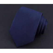 Effen zijden stropdas donkerblauw